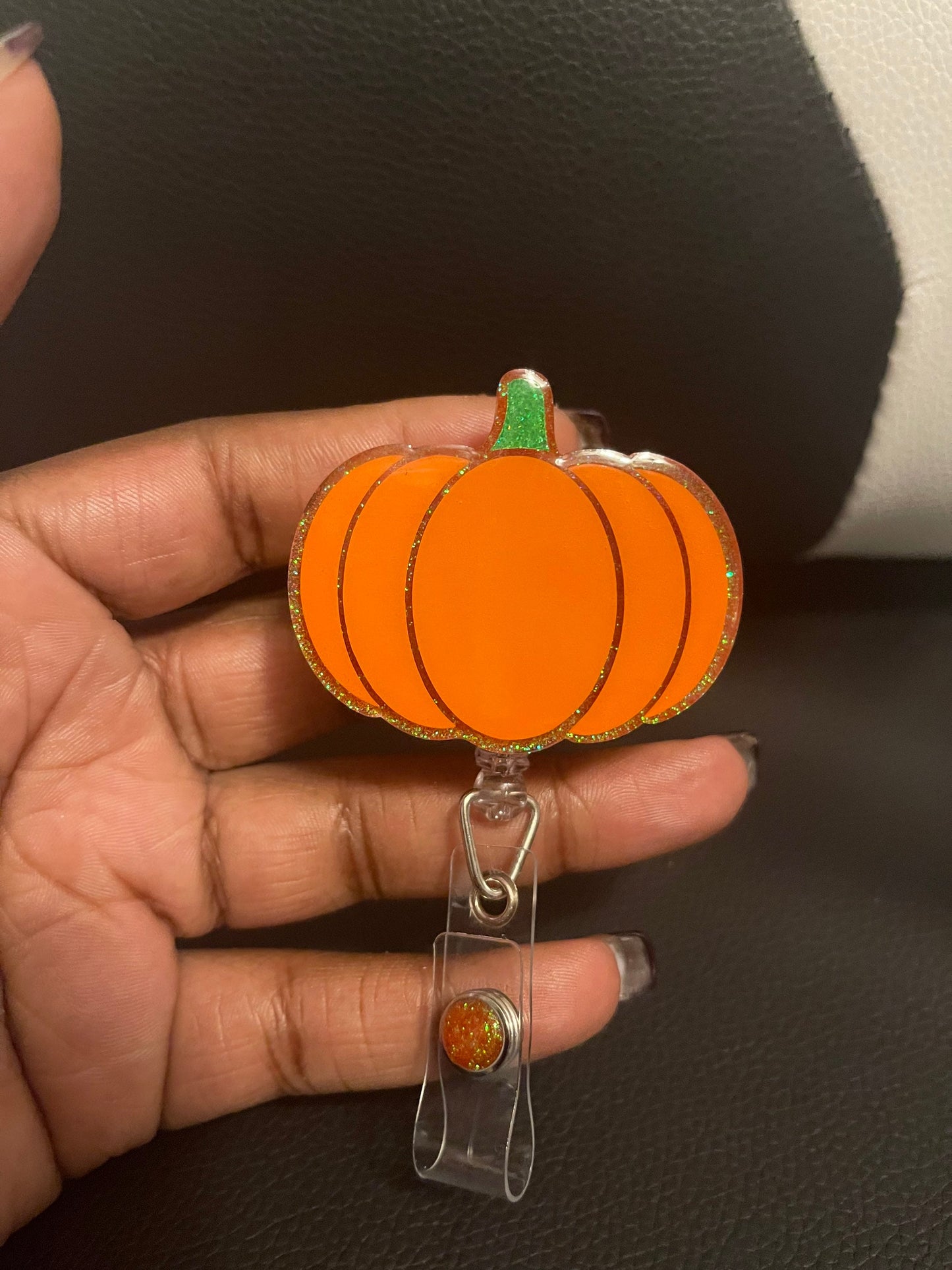 Pumpkin badge reel