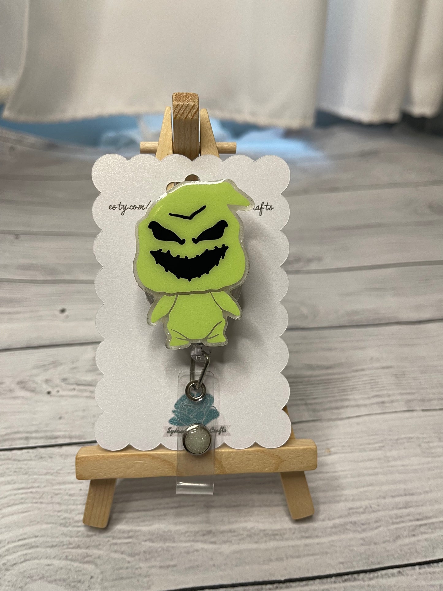 Oogie Boogie Badge Reel ( Glow in the dark)