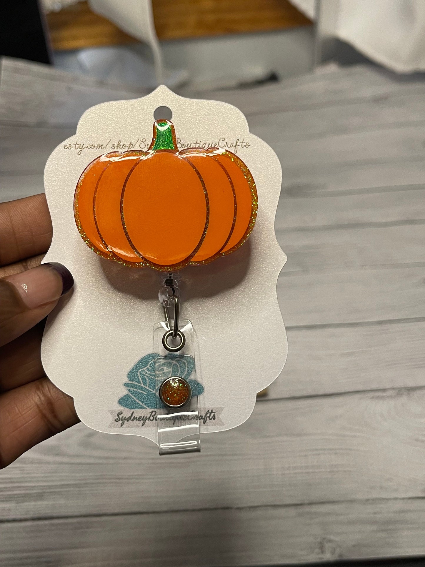 Pumpkin badge reel