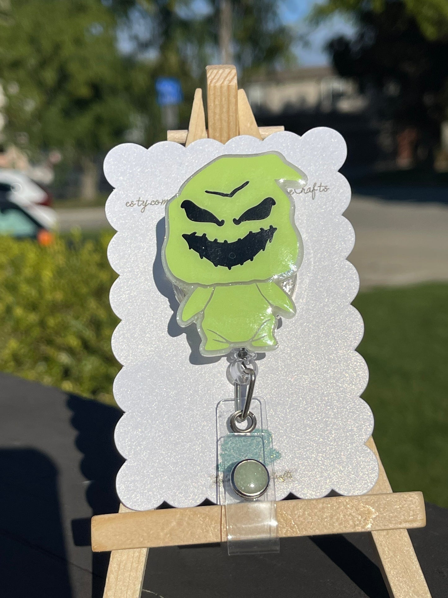 Oogie Boogie Badge Reel ( Glow in the dark)