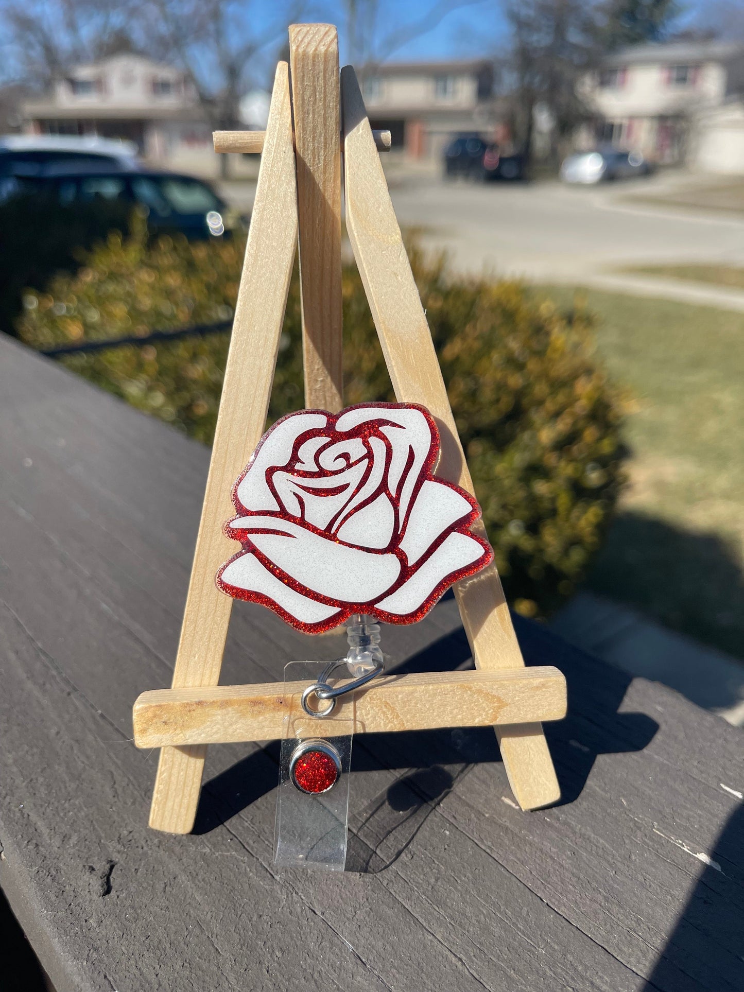 Rose Retractable Badge Reel, Spring time, Key Card Holder, RN ID Holder, Flower, Spring Accessories, Summertime, Medical Gift