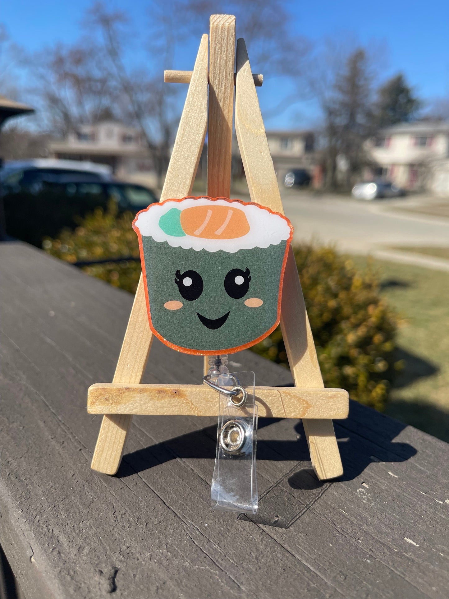 Sushi Roll Retractable Badge Reel, Food Badge Reel