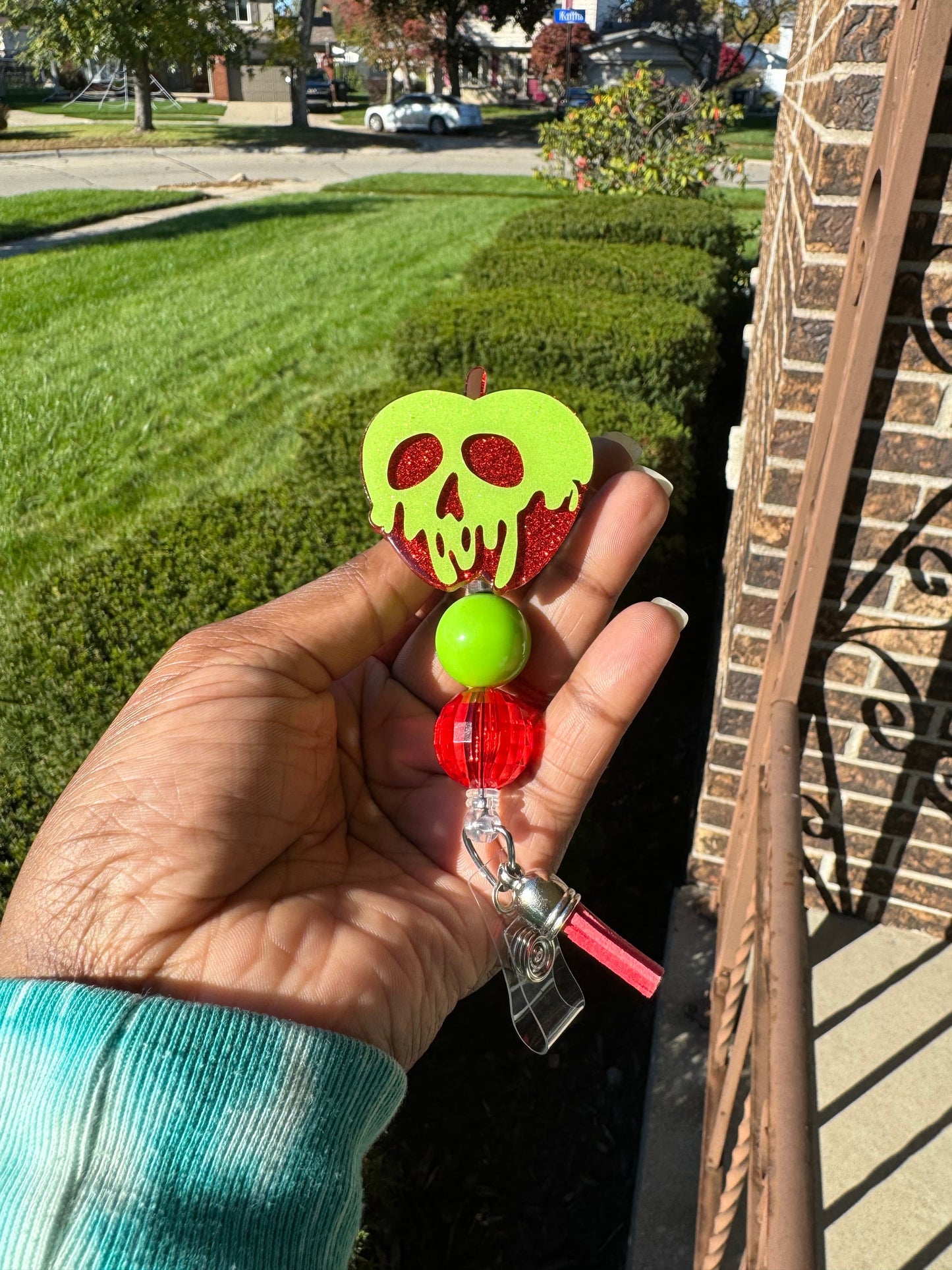 Poison Apple Retractable Badge Reel, Cartoon ID Holder,