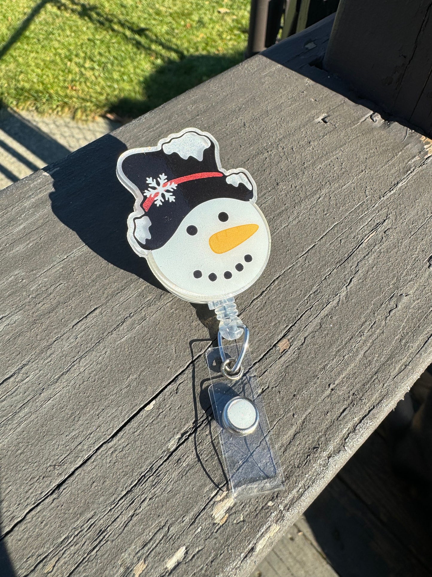 Snowman badge reel