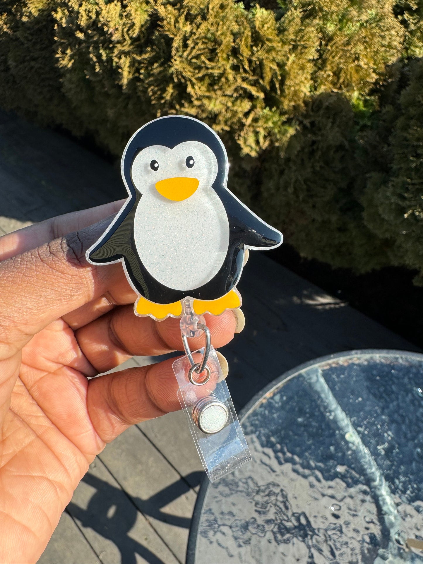 Penguin Retractable Badge Reel| Nurse ID Badge Holder| Vet Gift| Cute Animal Accessories | Key Card Holder|Winter Badge Reel