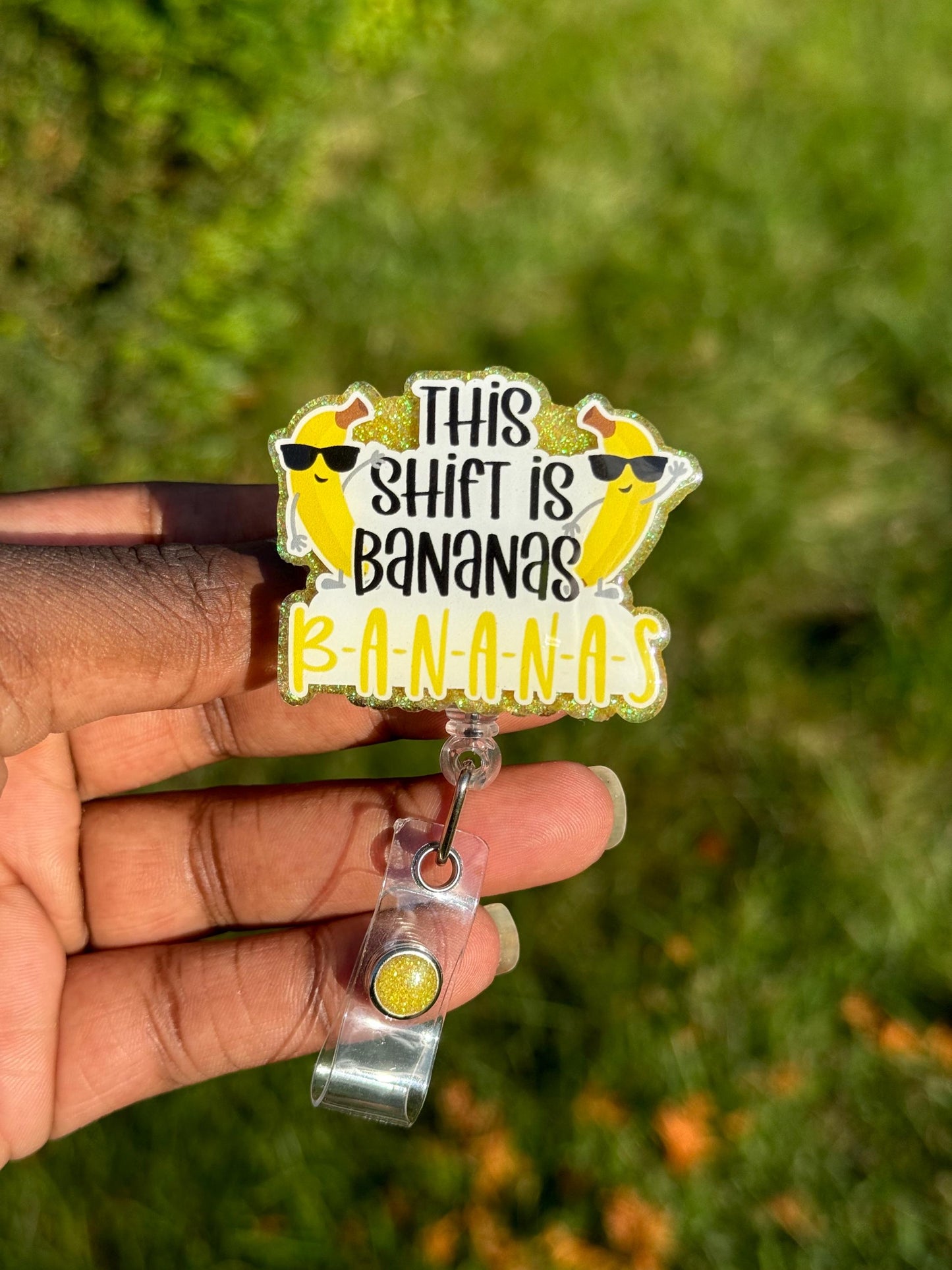 Shift is Bananas Retractable Badge Reel, Nurse ID Badge Holder, Shift Work,RN Key Card, Humor Badge Reel, Funny ID Holder