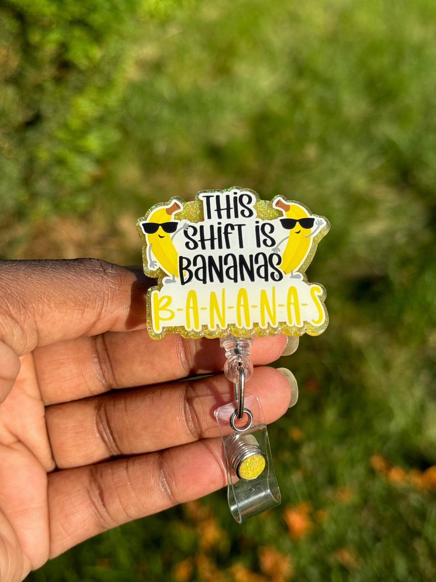 Shift is Bananas Retractable Badge Reel, Nurse ID Badge Holder, Shift Work,RN Key Card, Humor Badge Reel, Funny ID Holder