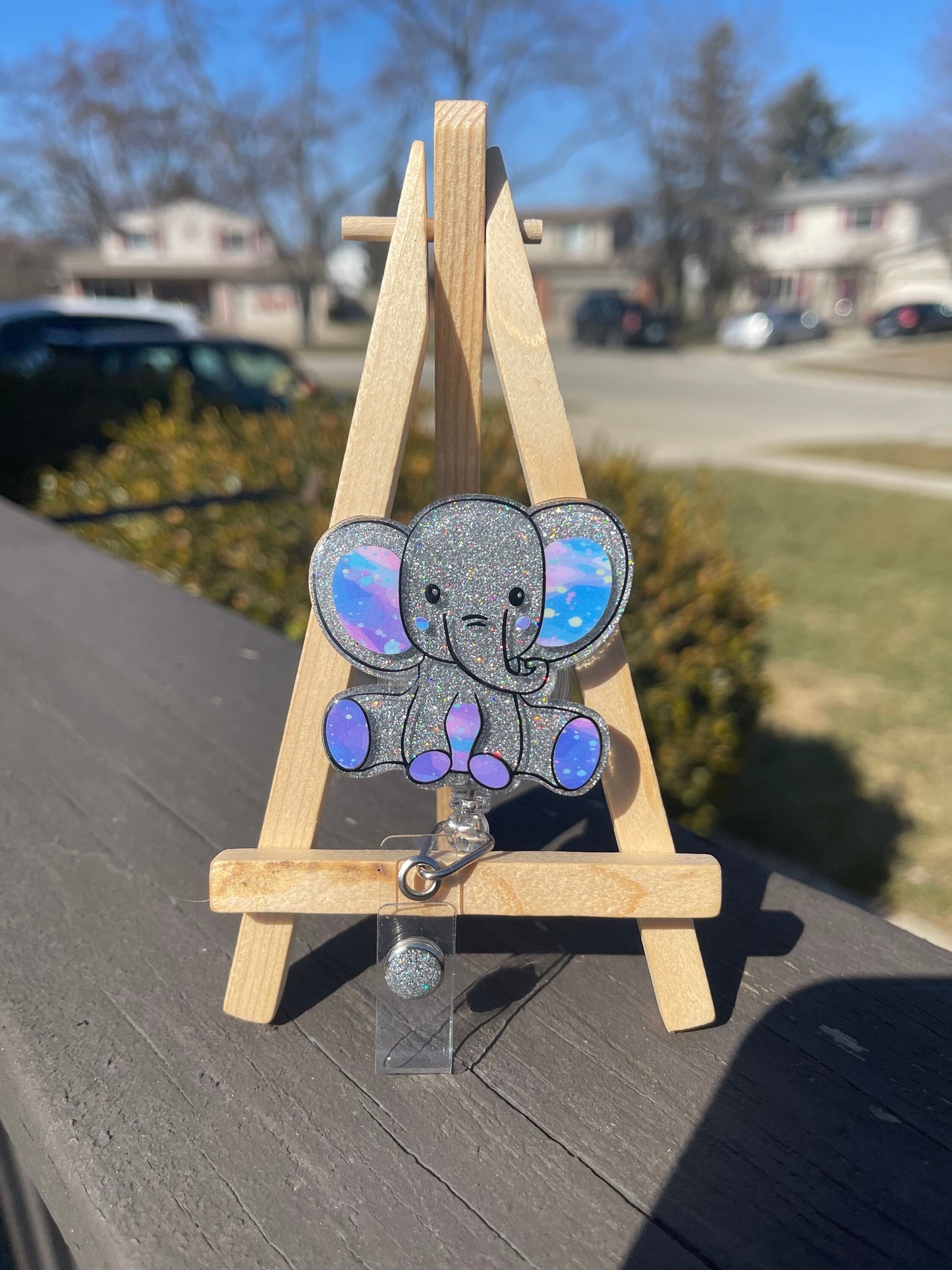 Silver Sitting Baby Elephant