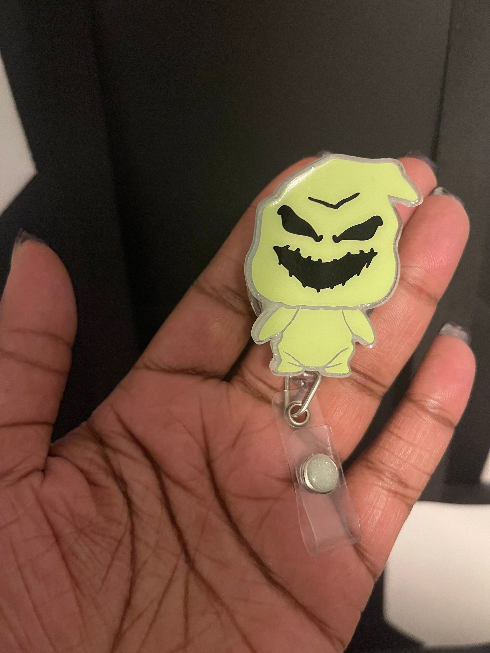 Oogie Boogie Badge Reel ( Glow in the dark)