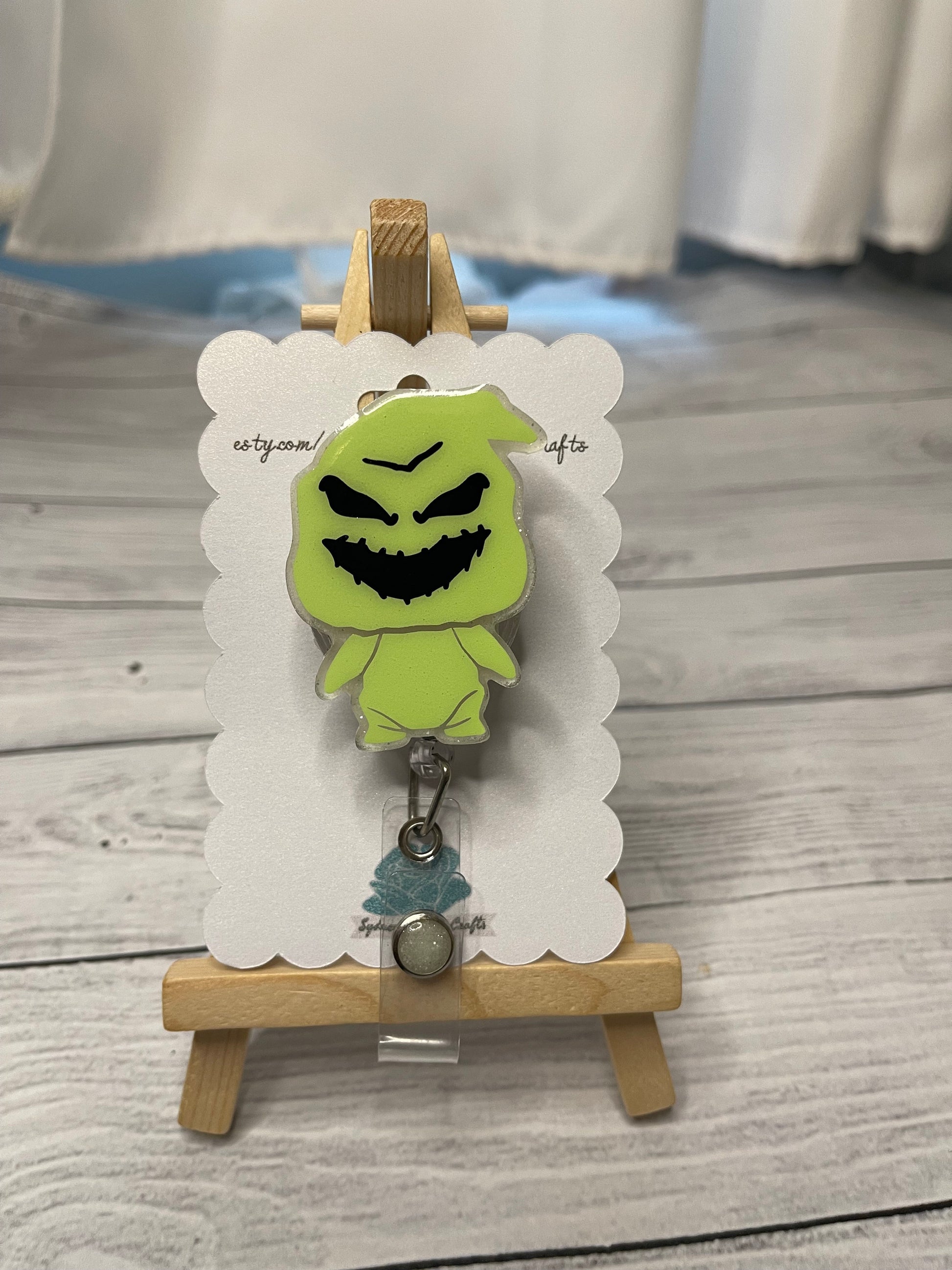 Oogie Boogie Badge Reel ( Glow in the dark)