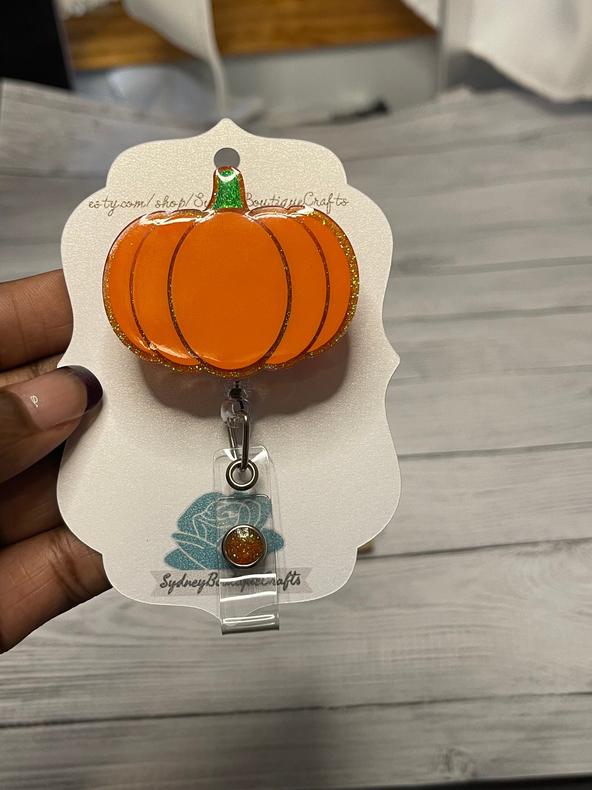 Pumpkin badge reel