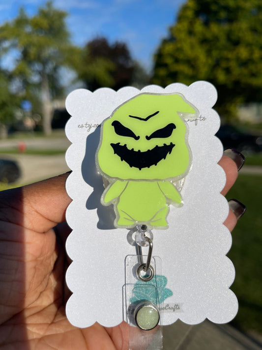 Oogie Boogie Badge Reel ( Glow in the dark)