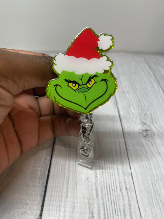 Mean One Retractable Badge Reel| Holiday ID badge holder| Winter Holiday badge reel| stocking stuffing