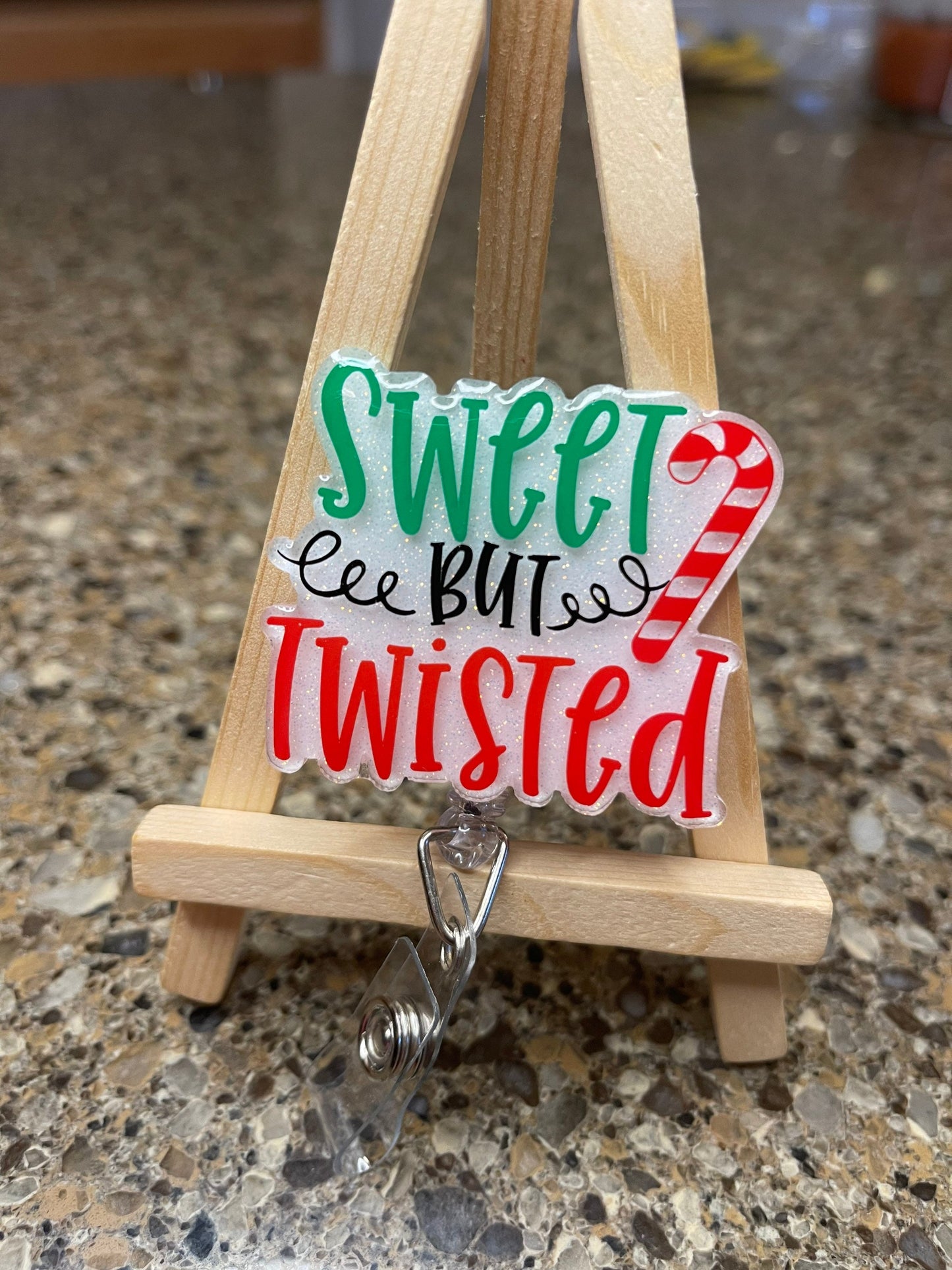 Sweet but Twisted Retractable Badge Reel| Holiday ID Badge Holder| Winter Holiday Gifts| Nurse ID Name Badge
