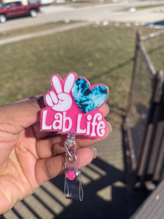 Peace Love Lab Life Retractable Badge Reel