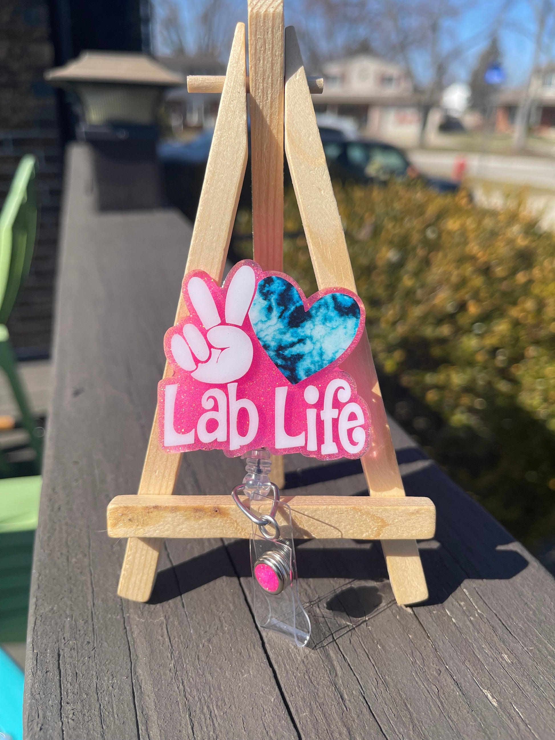 Peace Love Lab Life Retractable Badge Reel