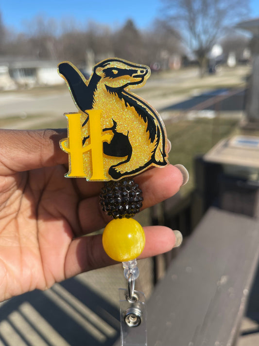 House Badger Retractable Badge Reel, RN ID Holder, Fan Art Accessories