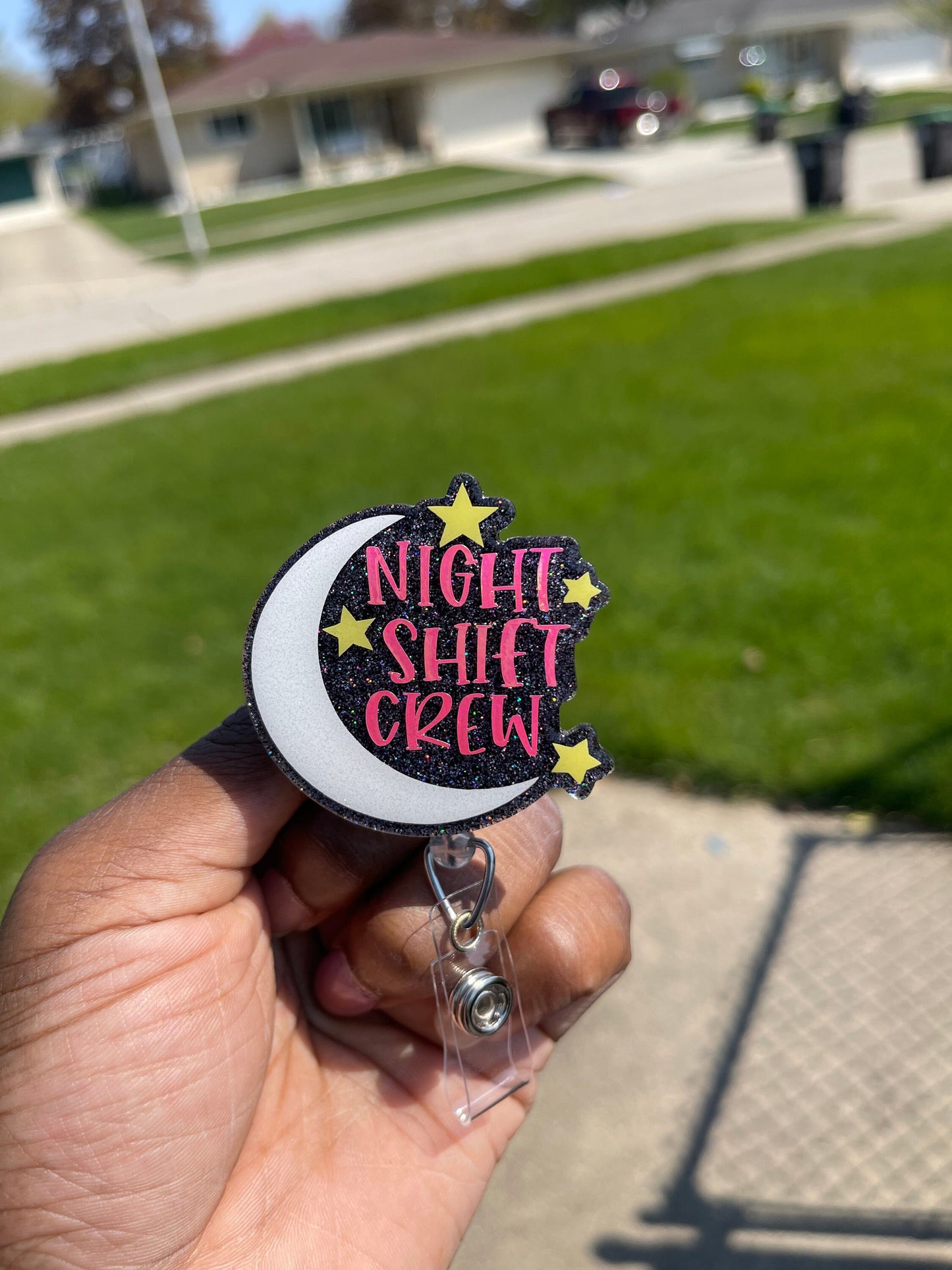 Night Shift Crew Retractable Badge Reel, Night Shift Gift, Night Shift ID Holder