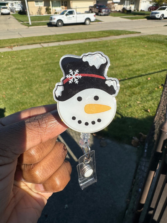 Snowman badge reel