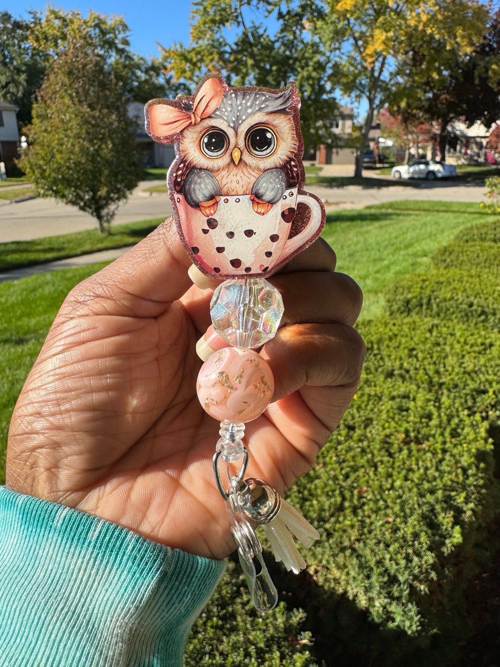Owl Retractable Badge Reel, RN ID Holder, Nurse Key Card, Cute Animal Badge Reel, Cute Animal Gifts