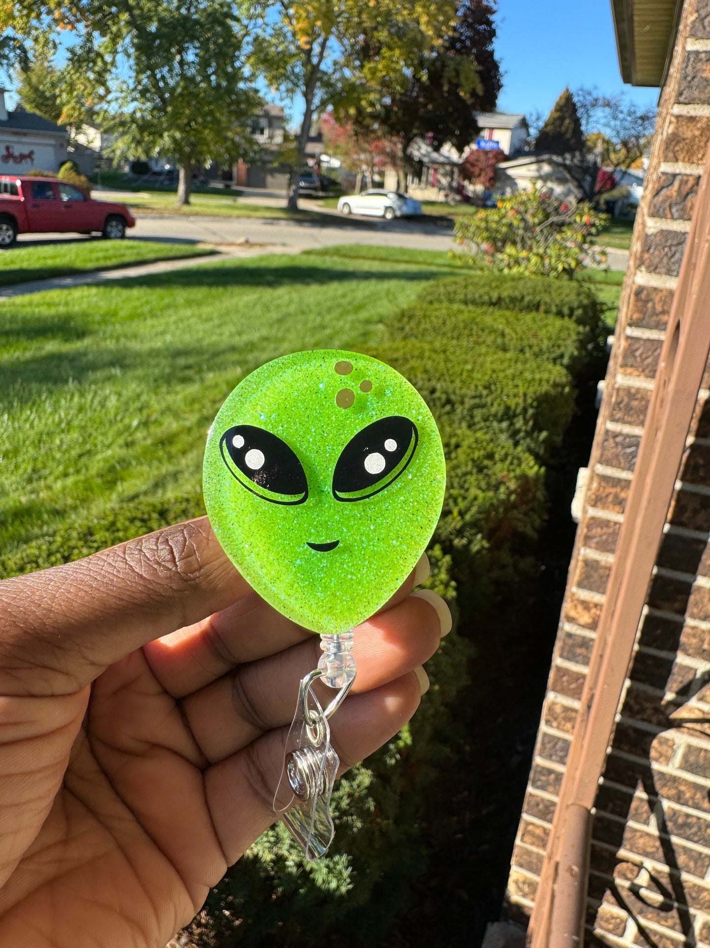 Alien Retractable Badge Reel| UFO nurse ID Holder| Alien Badge Holder| Space Themed Gifts| Fun Badge Accessories
