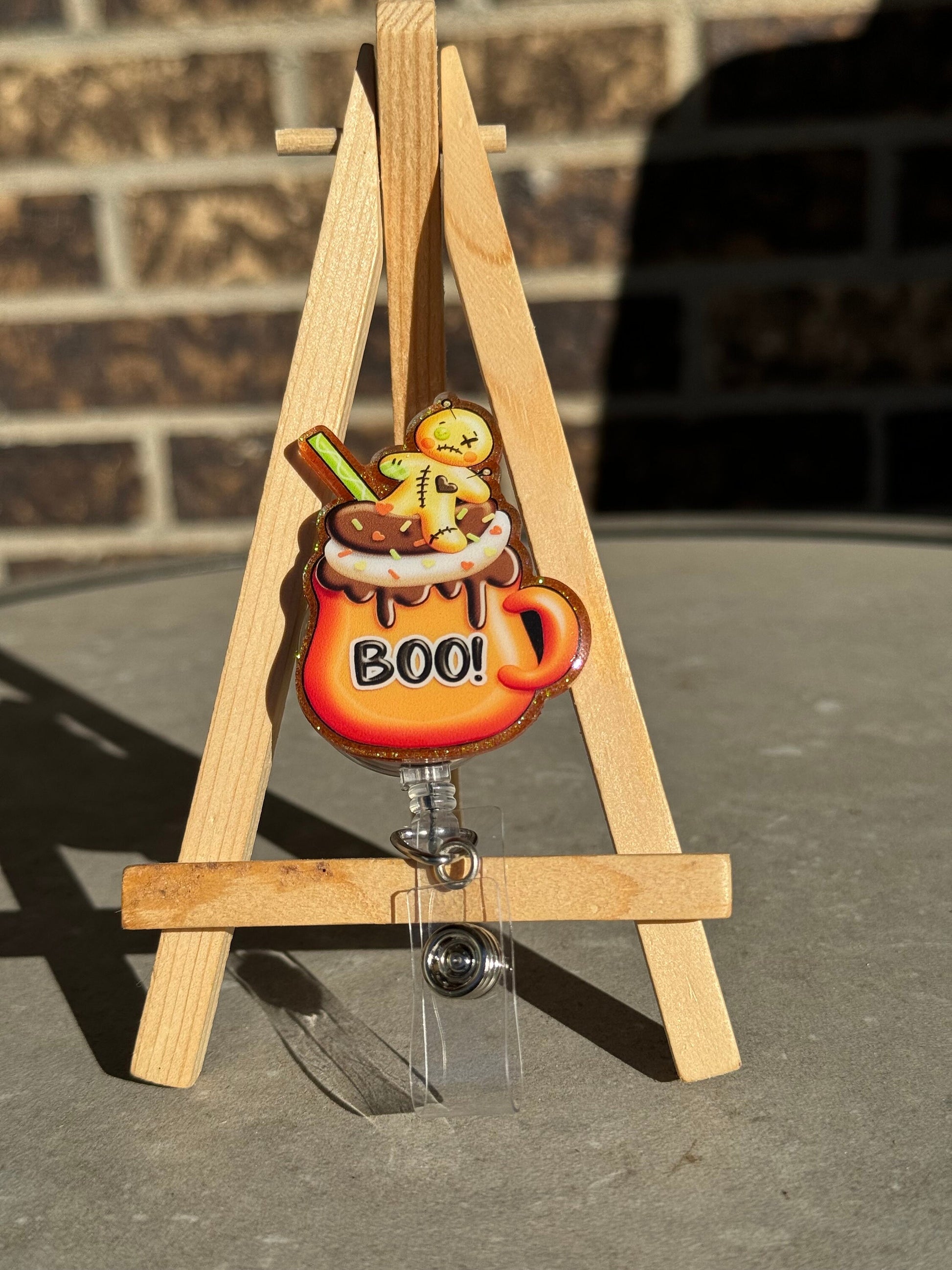 Boo Mug Retractable Badge Reel, Halloween Badge Reel, October ID Holder, Medical Gift, Cute Badge Holder