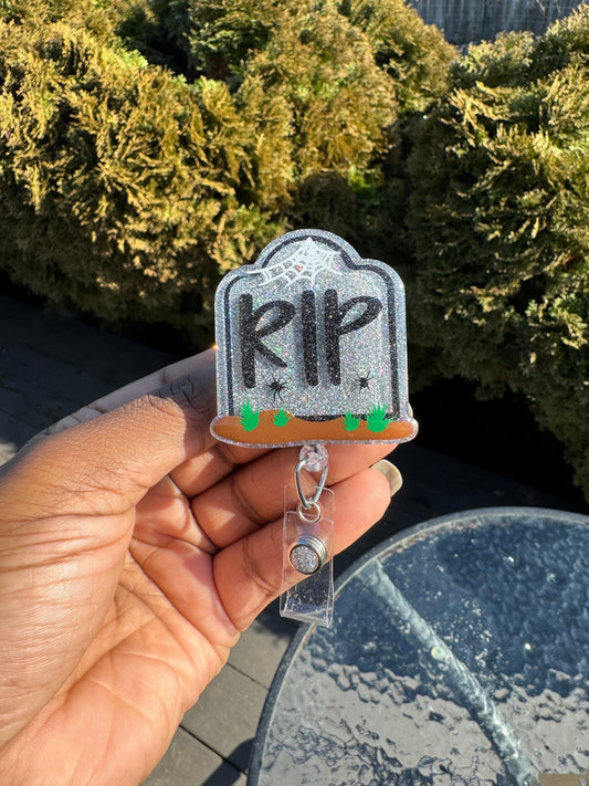 RIP Tombstone Retractable Badge reel