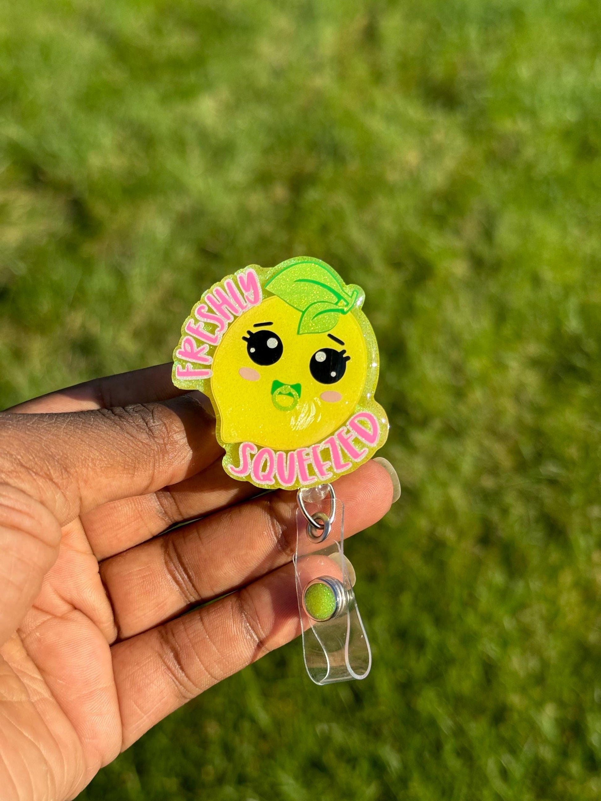 Freshly Squeezed Retractable Badge Reel| Fun Food| Medical Badge Holder|Nurse Name Tag