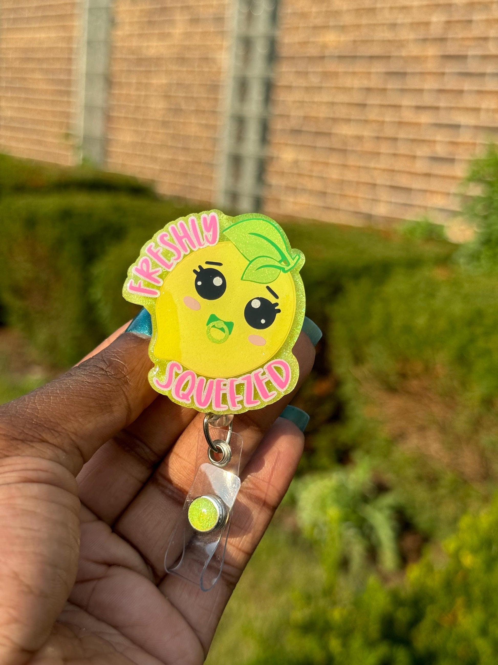 Freshly Squeezed Retractable Badge Reel| Fun Food| Medical Badge Holder|Nurse Name Tag