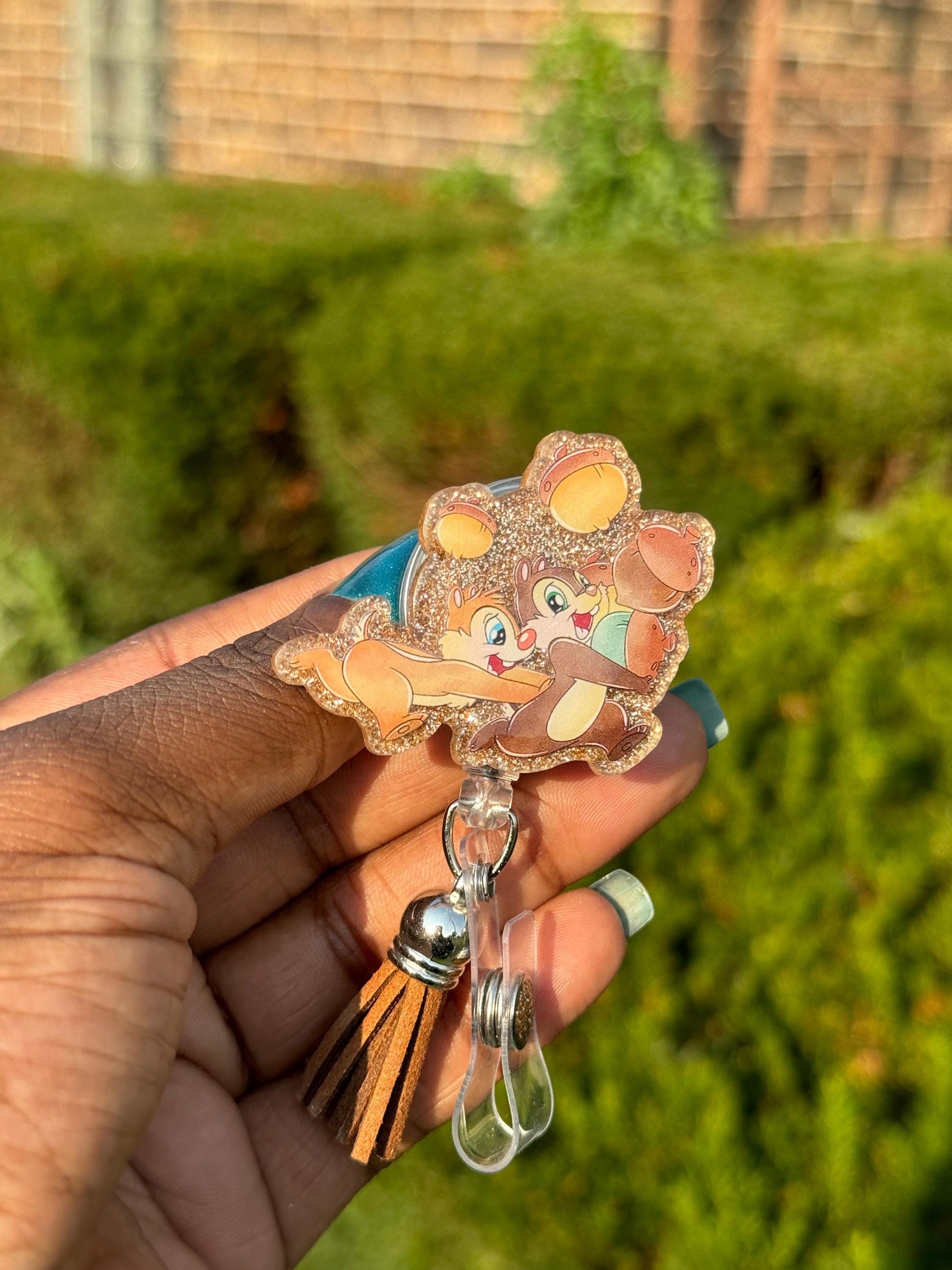 Chimpmuck Brothers Retractable Badge Reel, Cute Animals, 90’s nostalgic Badge Holder