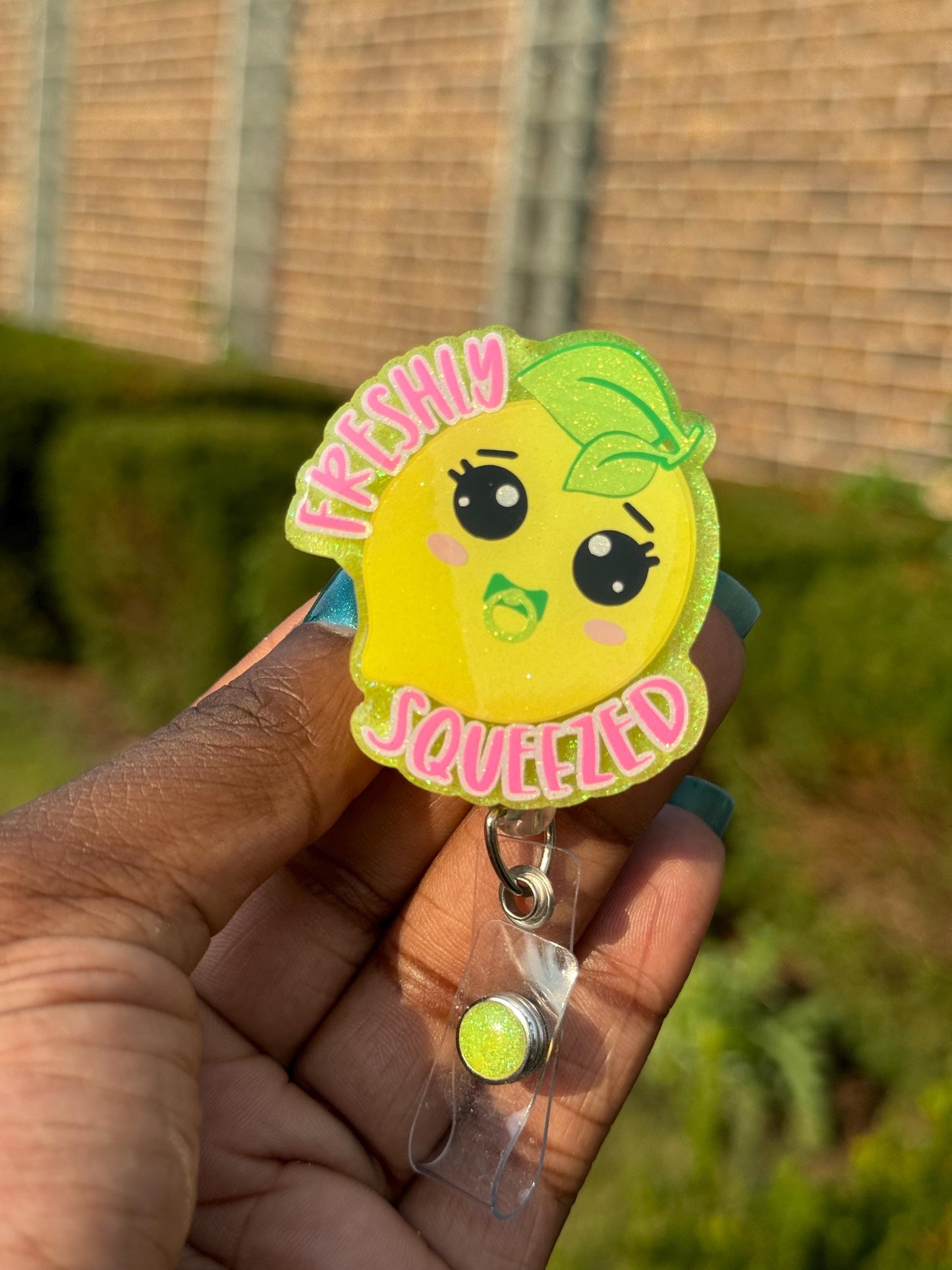 Freshly Squeezed Retractable Badge Reel| Fun Food| Medical Badge Holder|Nurse Name Tag