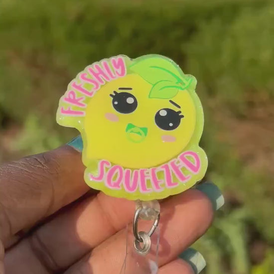Freshly Squeezed Retractable Badge Reel| Fun Food| Medical Badge Holder|Nurse Name Tag