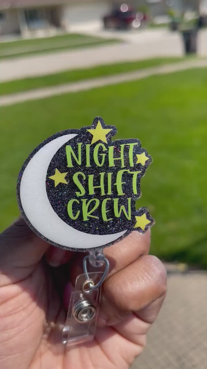 Night Shift Crew Retractable Badge Reel