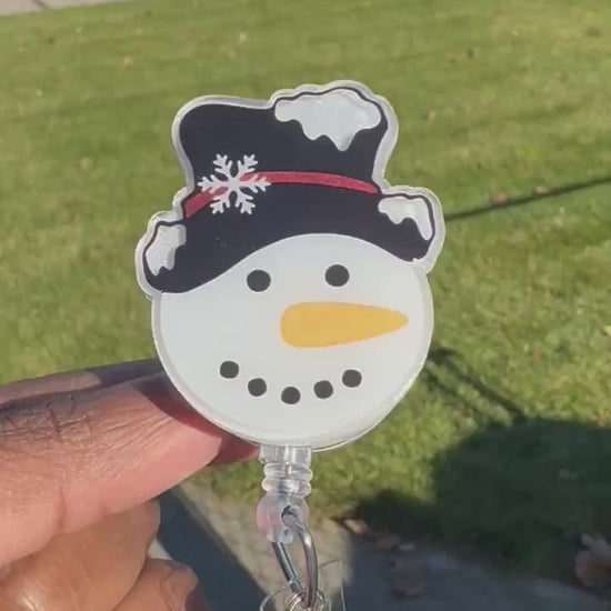 Snowman badge reel