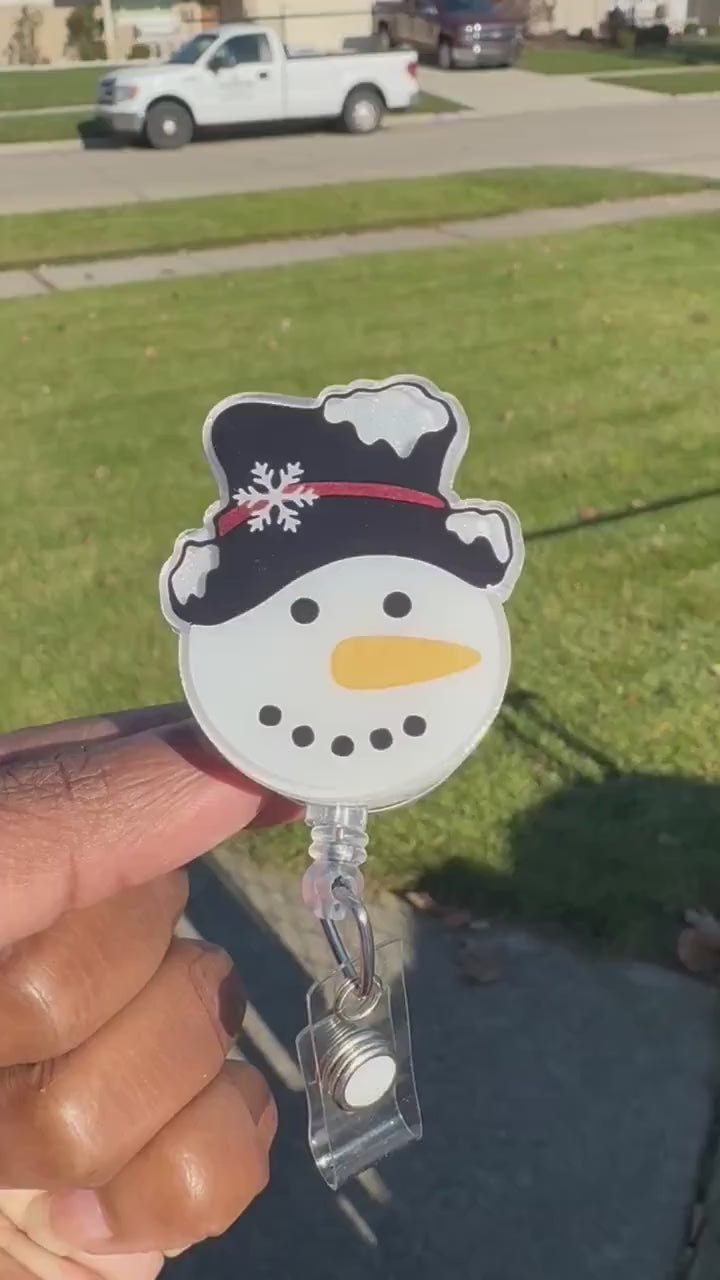 Snowman badge reel