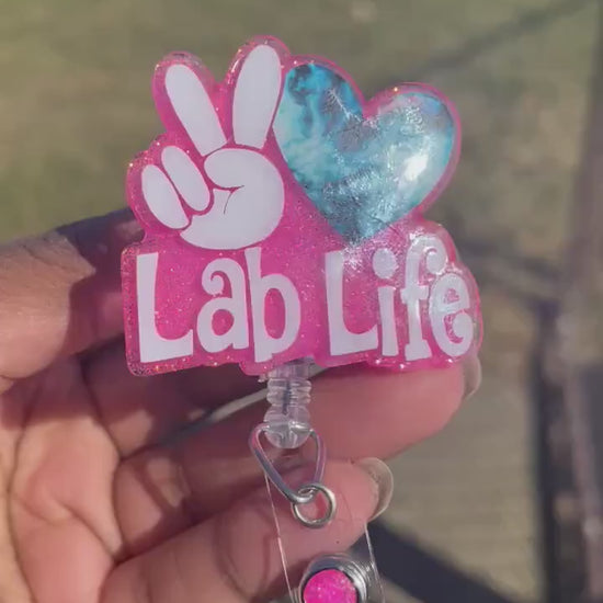 Peace Love Lab Life Retractable Badge Reel