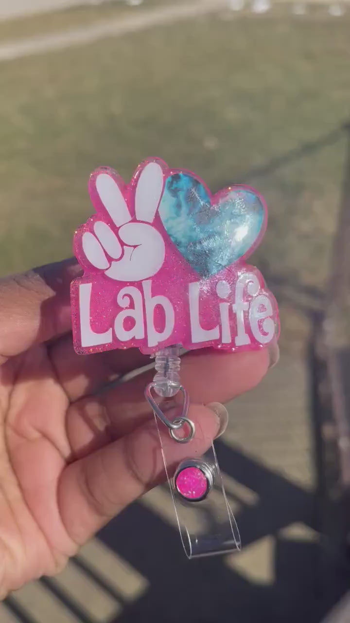 Peace Love Lab Life Retractable Badge Reel