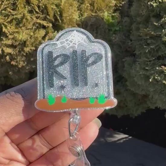 RIP Tombstone Retractable Badge reel