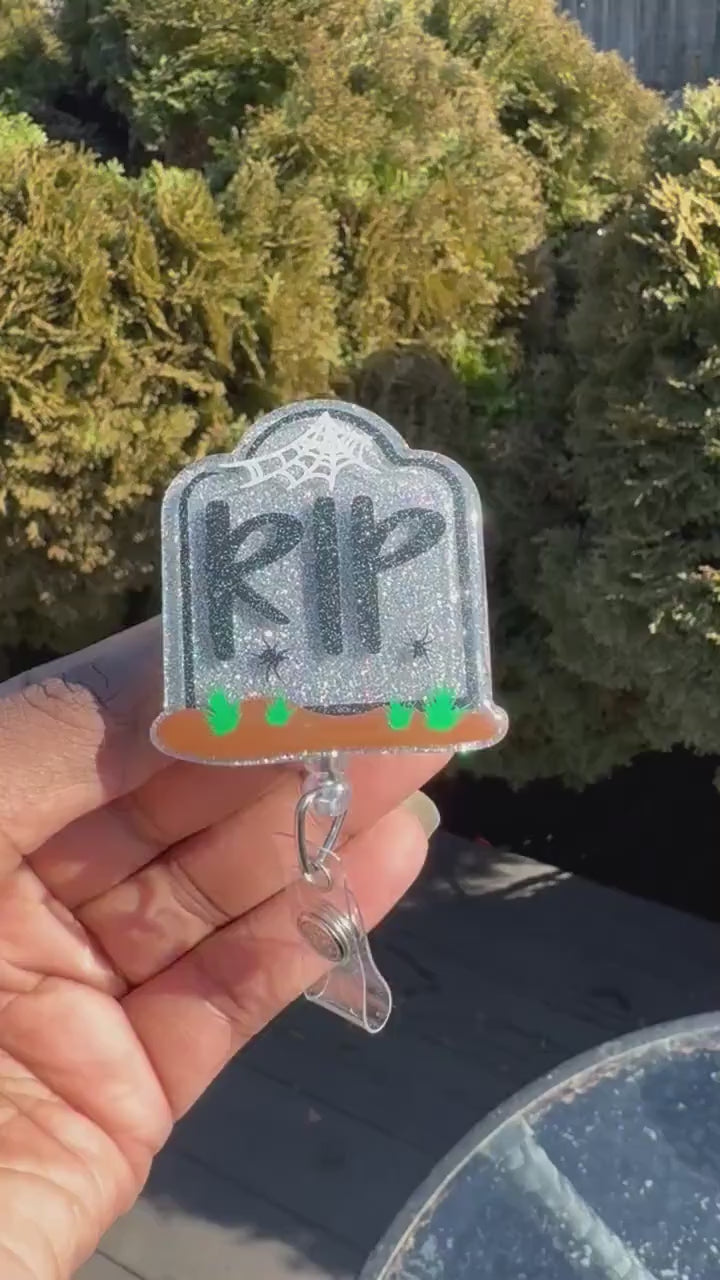 RIP Tombstone Retractable Badge reel