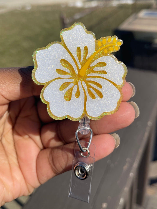 Hibiscus Flower Badge Reel