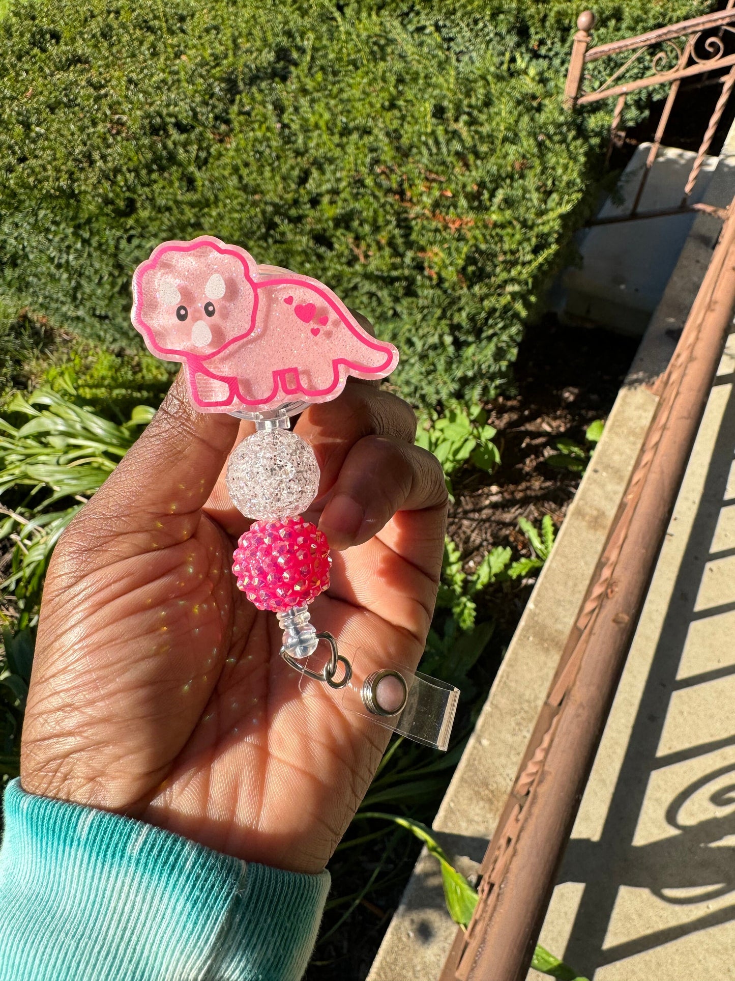 Baby Triceratops Badge Reel