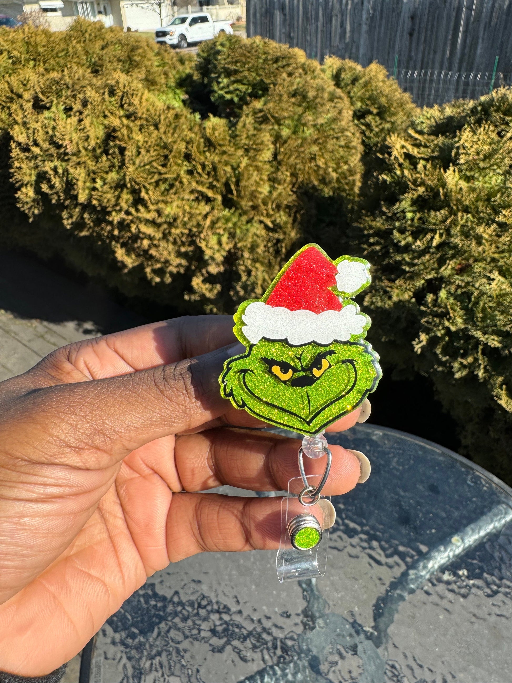 Your a Mean One Retractable Badge Reel| Holiday ID badge holder| Winter Holiday badge reel| stocking stuffing