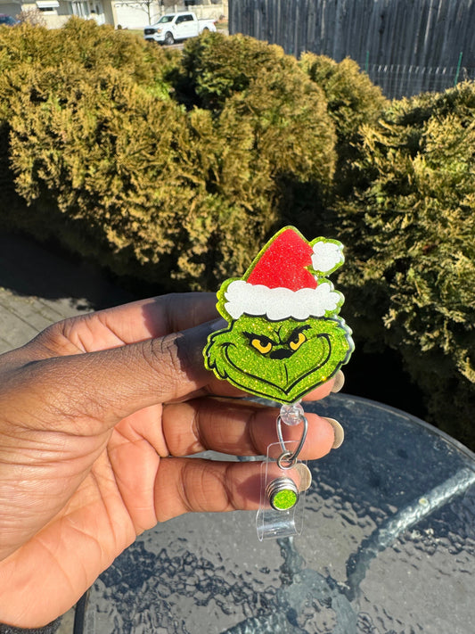 Your a Mean One Retractable Badge Reel| Holiday ID badge holder| Winter Holiday badge reel| stocking stuffing